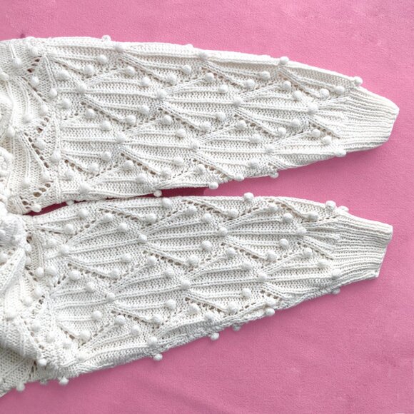 Vintage Bobbled Cotton Sweater by Design Zone Two 1989 - Picture 8 of 11